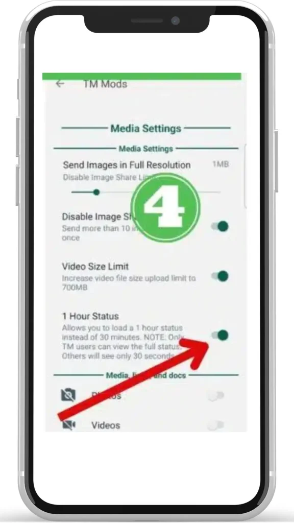 How to enable the 1-hour status in TM WhatsApp: A Guide 4 TM WhatsApp status steps 4
